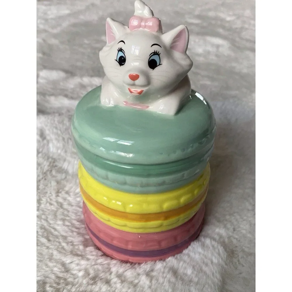 Disney Aristocats Marie Cat Macaroon Ceramic Cookie‎ Jar Canister NEW